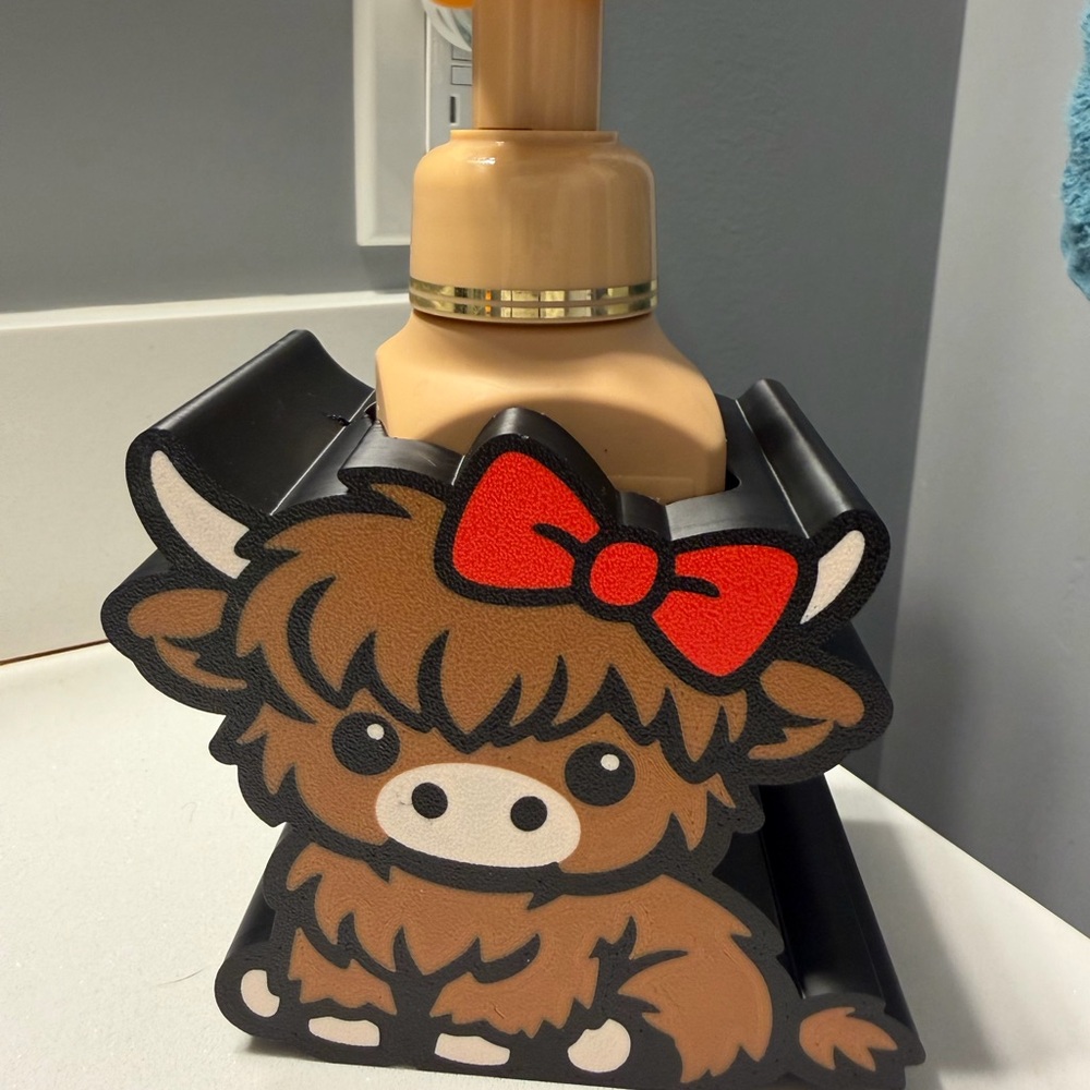 Custom Designed Cute Highland Cow Soap Holder